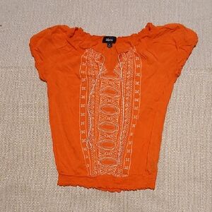 Iz Byer Vibrant Orange Blouse